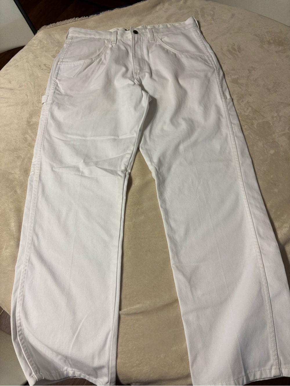 Wrangler White Workwear Pants with Red Label